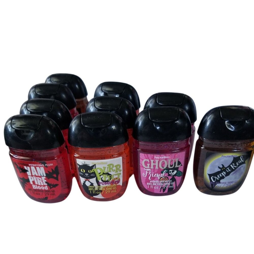 Bath & Body Works 10 Small 1 oz Hand Sanitizer  3 Vampire 3 Perrfect  2 Creep it